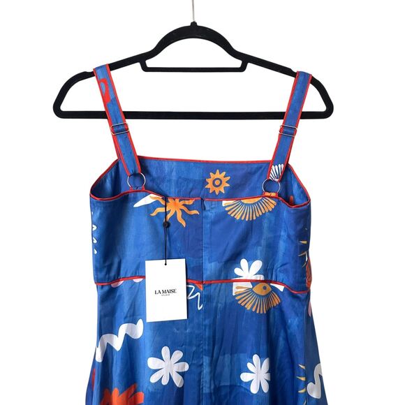 LA MAISE STUDIO Ria Satin Resort Maxi Dress NWT Small - Picture 4 of 6